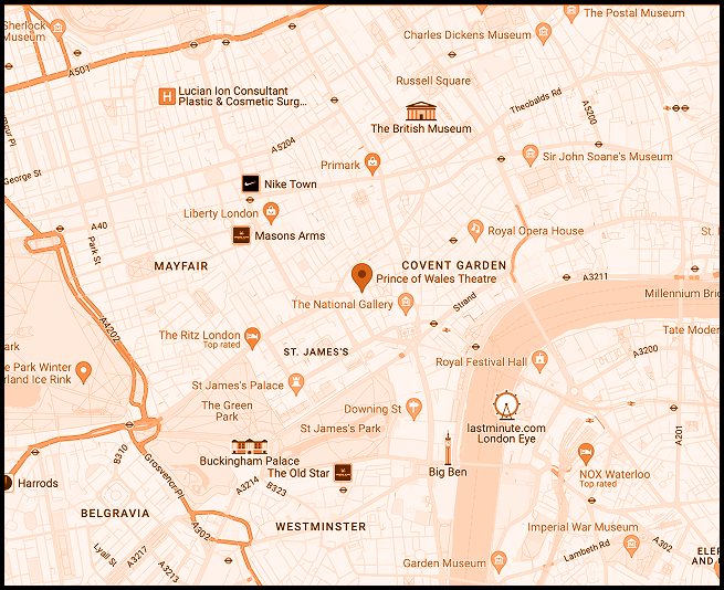 Map showing the theatre location